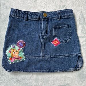 Disney Blue Denim Skirt Featuring Rapunzel